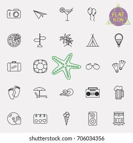 holidays line icon set