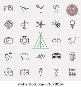 holidays line icon set
