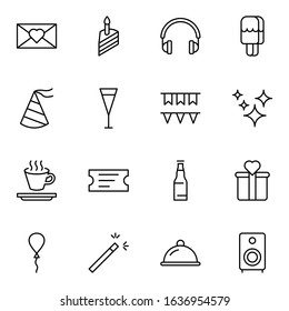 Holidays line icon set. Collection of vector symbol in trendy flat style on white background. Holidays sings for design.
