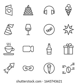 Holidays line icon set. Collection of vector symbol in trendy flat style on white background. Holidays sings for design.