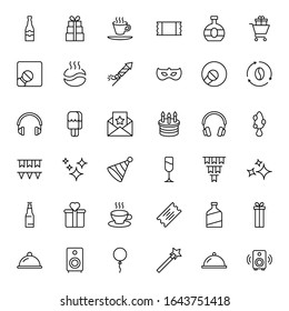Holidays line icon set. Collection of vector symbol in trendy flat style on white background. Holidays sings for design.