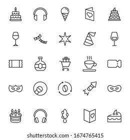 Holidays line icon set. Collection of vector symbol in trendy flat style on white background. Holidays sings for design.