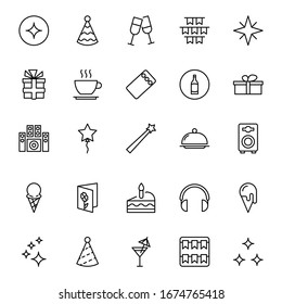 Holidays line icon set. Collection of vector symbol in trendy flat style on white background. Holidays sings for design.