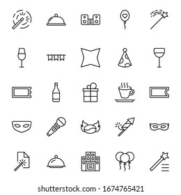 Holidays line icon set. Collection of vector symbol in trendy flat style on white background. Holidays sings for design.