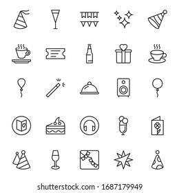Holidays line icon set. Collection of vector symbol in trendy flat style on white background. Holidays sings for design.