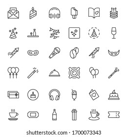 Holidays line icon set. Collection of vector symbol in trendy flat style on white background. Holidays sings for design.