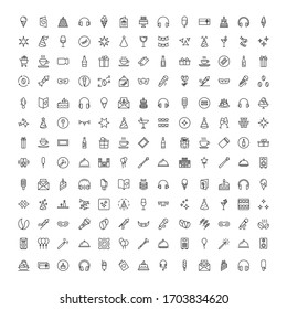 Holidays line icon set. Collection of vector symbol in trendy flat style on white background. Holidays sings for design.