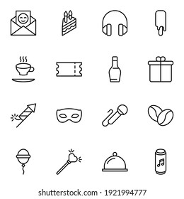 Holidays line icon set. Collection of vector symbol in trendy flat style on white background. Holidays sings for design.