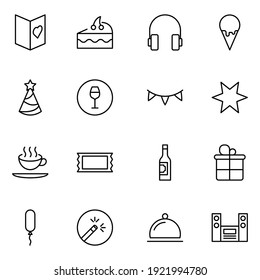 Holidays line icon set. Collection of vector symbol in trendy flat style on white background. Holidays sings for design.