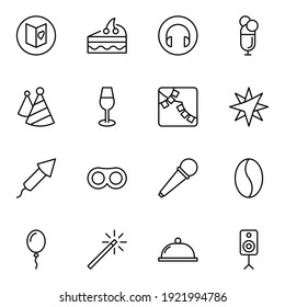 Holidays line icon set. Collection of vector symbol in trendy flat style on white background. Holidays sings for design.