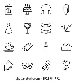 Holidays line icon set. Collection of vector symbol in trendy flat style on white background. Holidays sings for design.