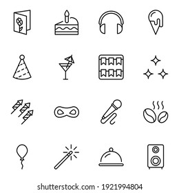 Holidays line icon set. Collection of vector symbol in trendy flat style on white background. Holidays sings for design.