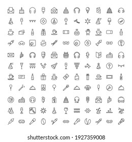 Holidays line icon set. Collection of vector symbol in trendy flat style on white background. Holidays sings for design.