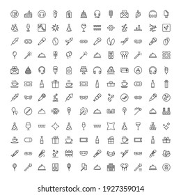 Juego de iconos de línea de días festivos. Colección de símbolos vectoriales en estilo plano a la moda sobre fondo blanco. Las vacaciones cantan para el diseño.