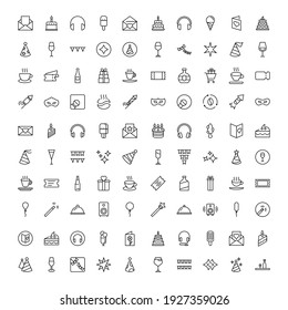 Holidays line icon set. Collection of vector symbol in trendy flat style on white background. Holidays sings for design.