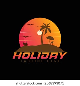 Holidays logo design vector illustration