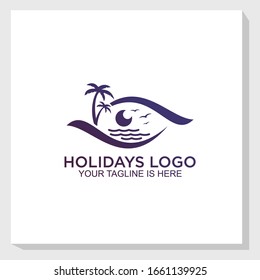 holidays logo template design vector, traveling logo vector