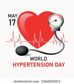 Holidays. May 17 World Hypertension Day poster. Vector art illustration