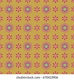 Holidays mood. Spring summer time. Gentle romantic print. Vector seamless cute flower pattern. Flowers on colorful background.