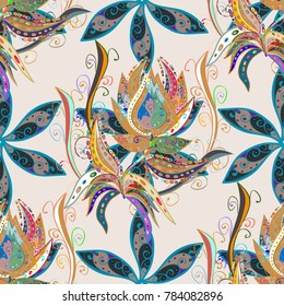 Holidays mood. Spring summer time. Gentle romantic print. Vector seamless cute flower pattern.