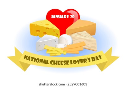 Holidays. National Cheese Lovers Day poster. Vector art illustration