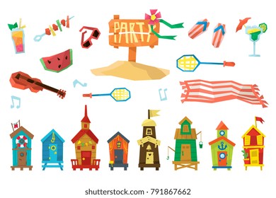 Holidays On The Beach Objects Set