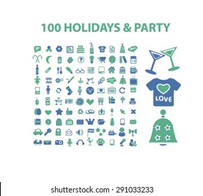 holidays, party, event, celebration isolated icons, signs, illustrations on white background for website, internet, mobile application, vector