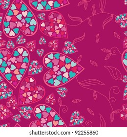 Holidays pattern with love hearts
