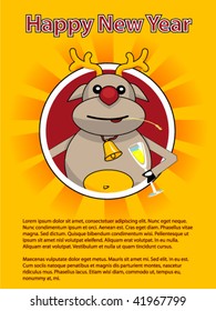 Holidays poster for New Year. Design template card. Vector.