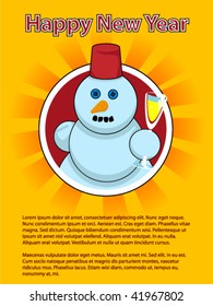 Holidays poster for New Year. Design template card. Vector.