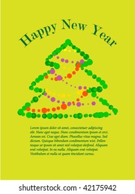 Holidays poster for New Year. Design template card. Vector.