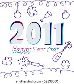 Holidays poster for New Year. Design template card. Vector.