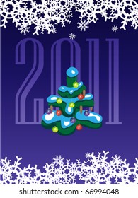 Holidays poster for New Year. Design template card. Vector.