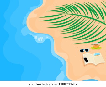 Holidays and relaxing on the beach vector seascape nature backgrounds