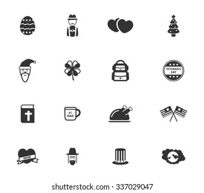 Holidays simple symbols for web