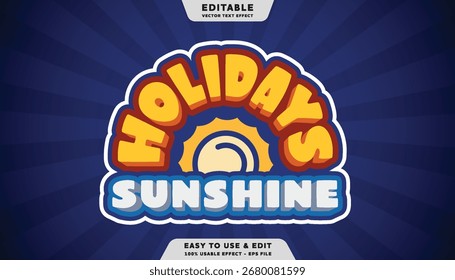 holidays sunshine editable text effect template