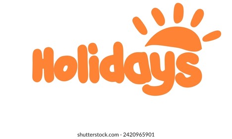 Holidays text vector illustration template symbol