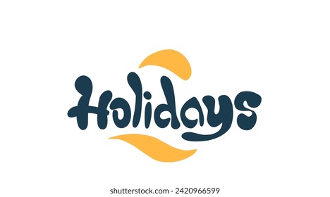 Símbolo de plantilla de ilustración de vector de texto de vacaciones