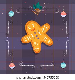 Holiday's themed card. Vector graphics.