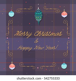 Holiday's themed card. Vector graphics.