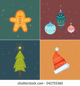 Holiday's themed card. Vector graphics.