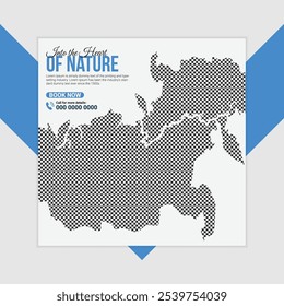 Holidays Tours and Travels Advertising Social Media Posts. Explore the World Ads Template Square poster flyer design.