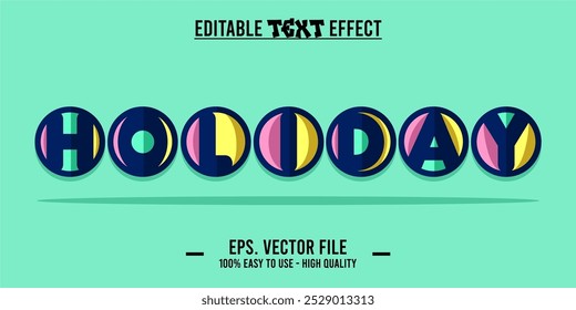 Holidays typography Vector Text With Colorful art illustration Drawing. eps files