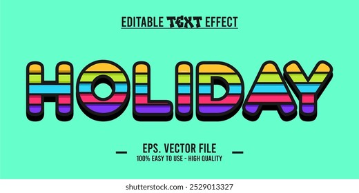 Holidays typography Vector Text With Colorful art illustration Drawing. eps files