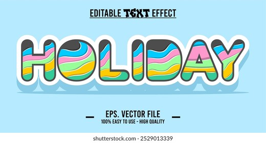 Holidays typography Vector Text With Colorful art illustration Drawing. eps files