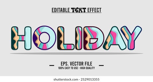 Holidays typography Vector Text With Colorful art illustration Drawing. eps files