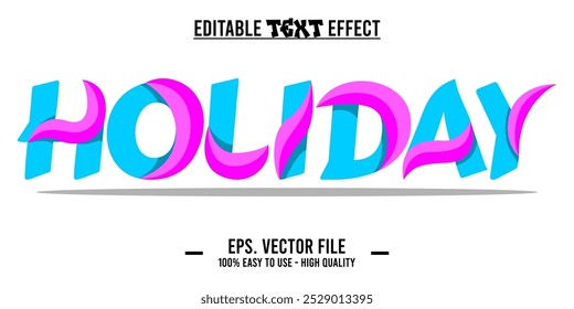 Holidays typography Vector Text With Colorful art illustration Drawing. eps files