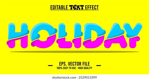 Holidays typography Vector Text With Colorful art illustration Drawing. eps files