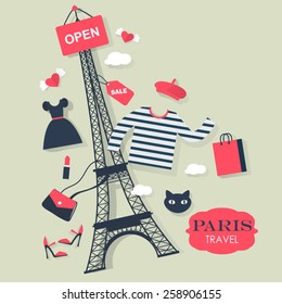  holidays and vacation flat vector french icons fashion and sale