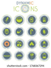 Holidays vector icons on white background with dynamic lines for animation for web and user interface design